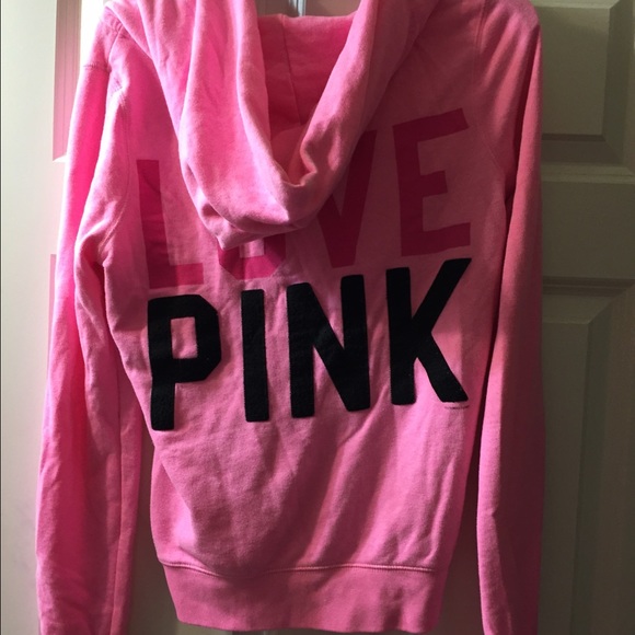 Neon PINK full zip hoodie