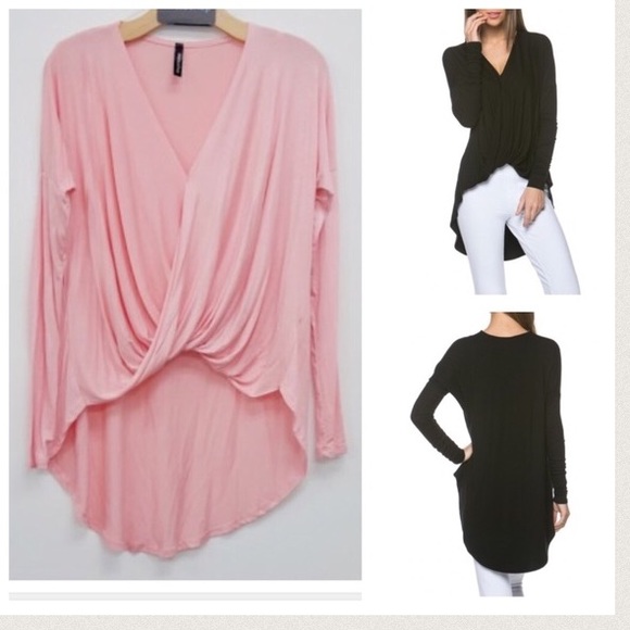 NWOT Twisted Front Hi-Lo Knit Top