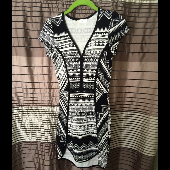 aztec print bodycon dress