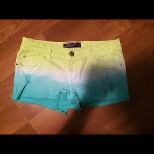 Ombré tye dye shorts