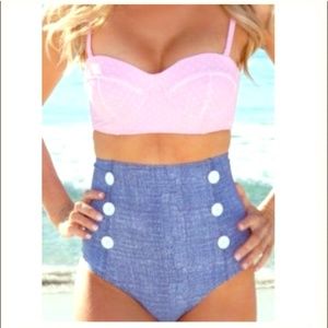 High waisted swim suit