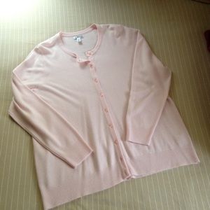 Croft & Borrow Size 2X Pink Cardigan Sweater