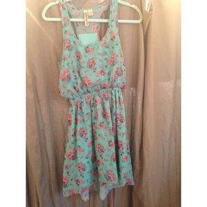 Turquoise floral dress