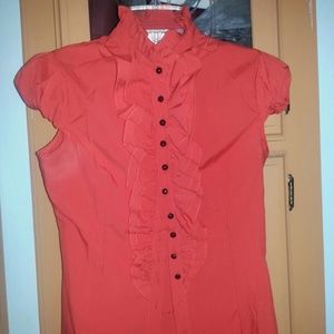 Red button dress shirt