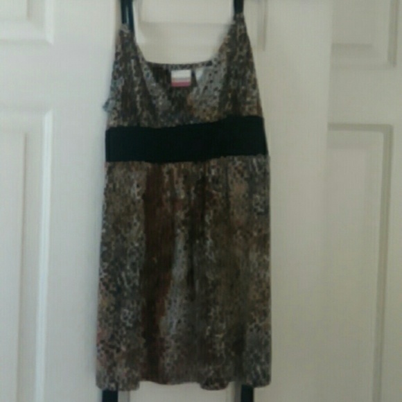 Animal print spaghetti strap shirt