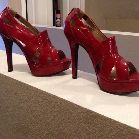 Patent leather red heels size 8