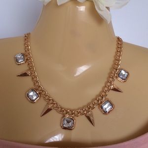 🆕 chunky diamond spiked choker