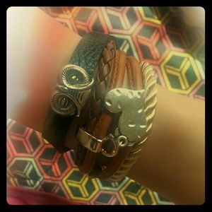 Owl Heart Layered Bracelet