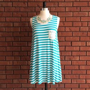 🌟SALE🌟Turquoise striped tunic/mini dress.