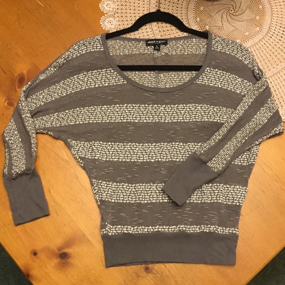 Taupe Striped Lightweight Sweater, like new!