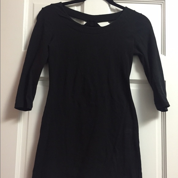 Black cotton fitted dress