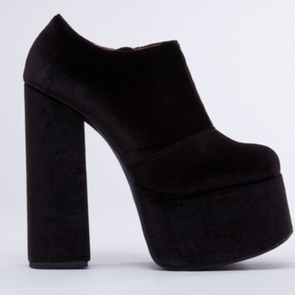 Jeffrey Campbell 9 Black Velvet Platforms