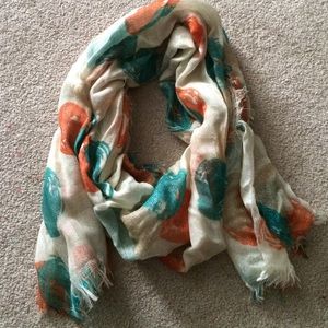 Teal, orange, & gold scarf
