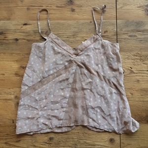 UO Tan Sheer Silk Boho Tank Size XS