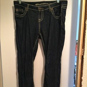 Dark wash boot cut jeans