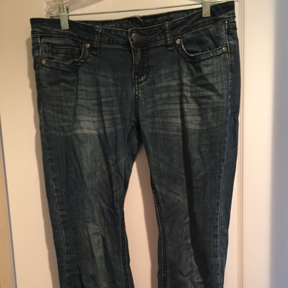 Medium wash boot cut jeans