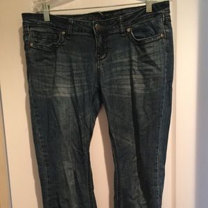 Medium wash boot cut jeans