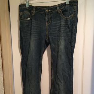 Medium wash boot cut jeans