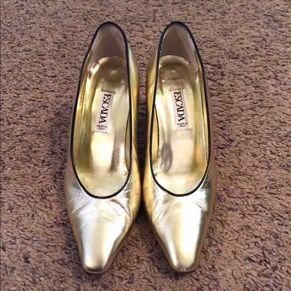 Vintage Escada gold heels size 7