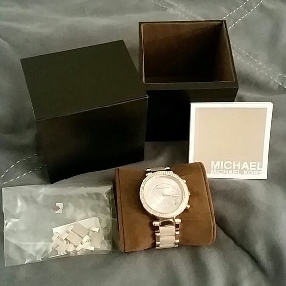 Michael Kors Rose Gold Diamond Accent Watch