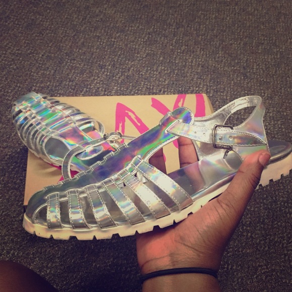 DV8 limited edition metallic jelly sandal