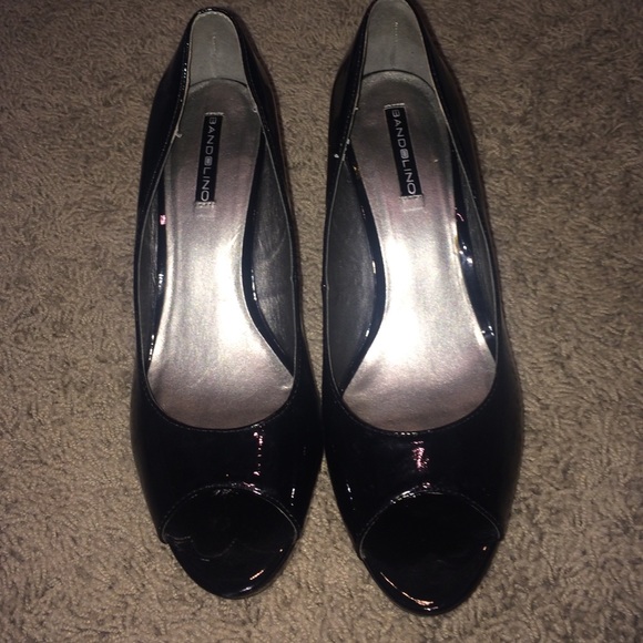 Black open toe heels