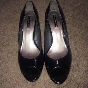 Black open toe heels