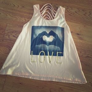 Open back LOVE tank top