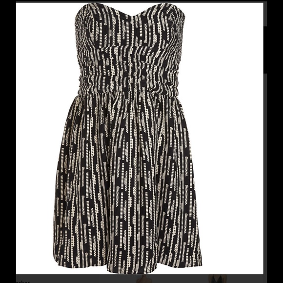 Parker black strapless dress