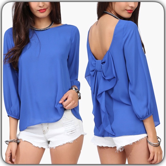 Tops - $2.99 ship! Chiffon Blouse with Bow. TODAY ONLY ⬇️