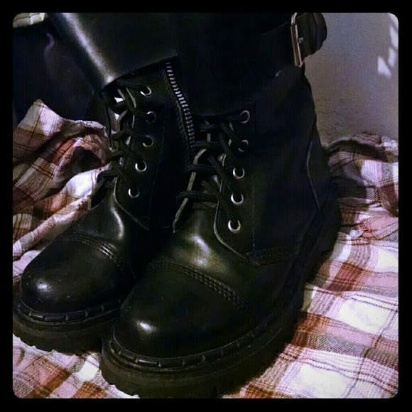 Demonia Double Buckle Combat Boot