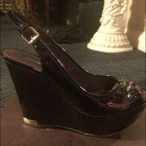 Louis Vuitton Pantheon wedge cross sandal