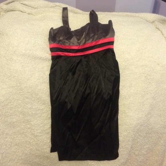 satin, spaghetti strapped dress