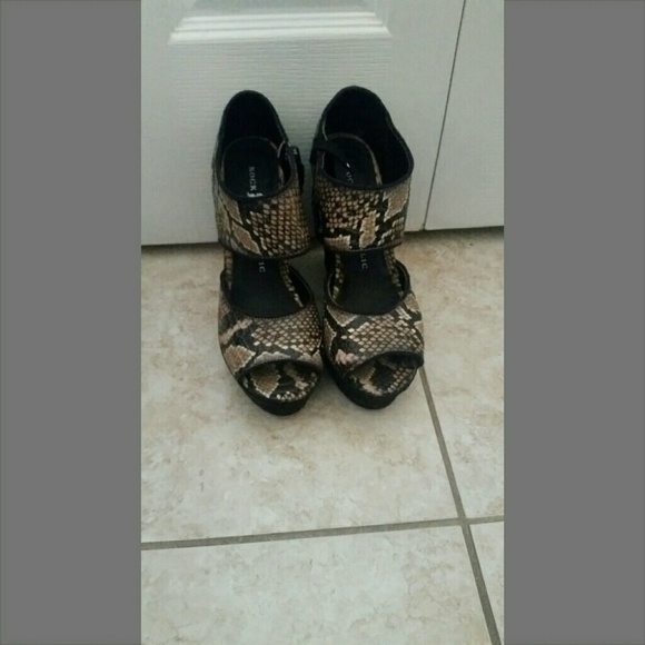 Snake Print Wedges
