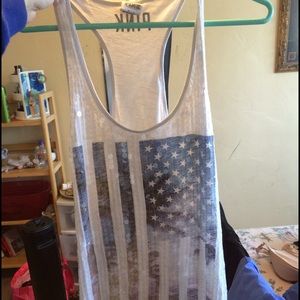 Victoria secret sequin flag tank