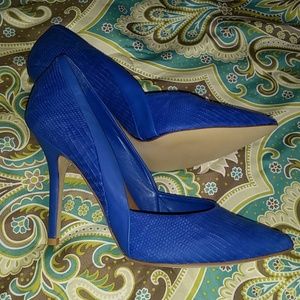 Cobalt blue pumps.