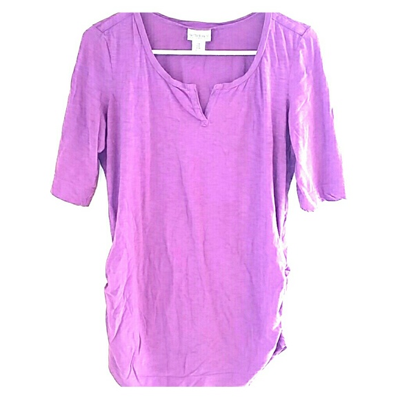 Purple quarter sleeve maternity top