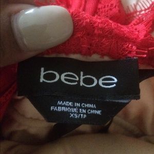 Red lace short Bebe dress