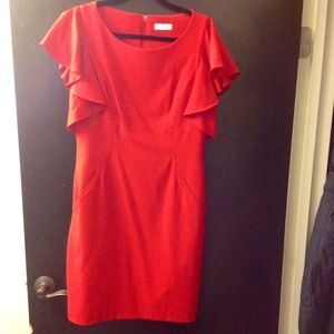 Beautiful & classy Calvin Klein cherry-red dress