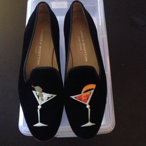 Stubbs & Wootton black velvet loafers