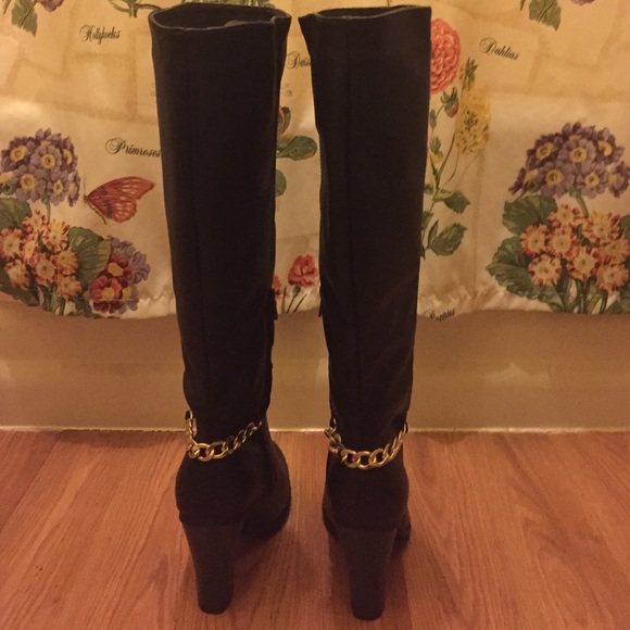 FINAL! 🆕 Black Faux Leather Knee High Boots 6.5/7 - Picture 2 of 4