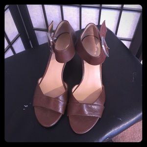 Nine West brown wedge sandals