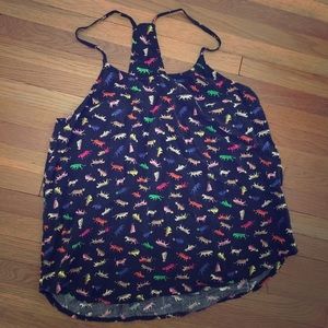 Black kitty print tank top