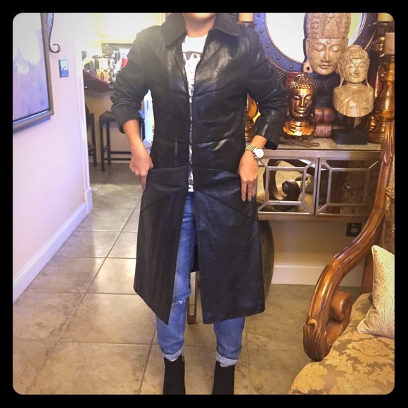 Awesome black leather coat!!! A little negotiable!