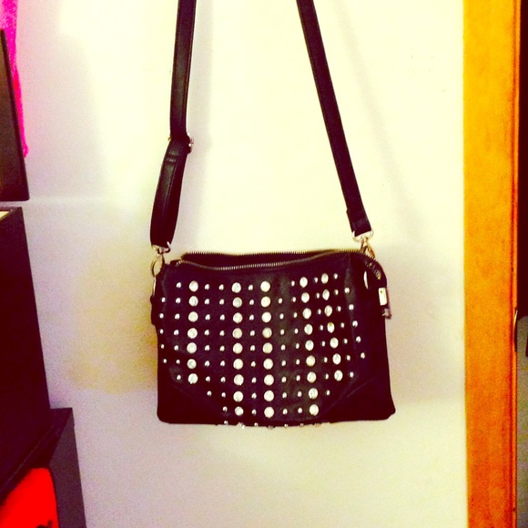 Black studded purse