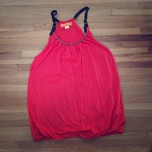 Red, racer back tunic