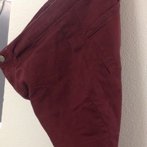Maroon high wasted jeans
