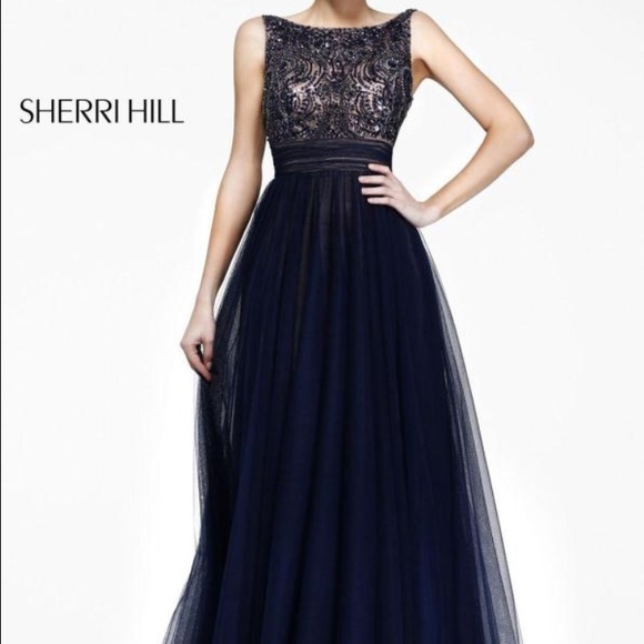 Sherri Hill prom dress: navy blue size 2