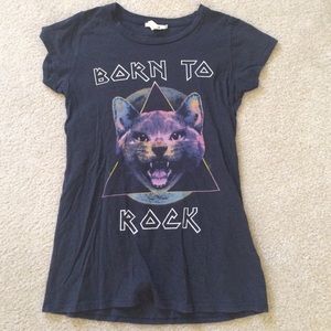 F21 born to rock cat shirt