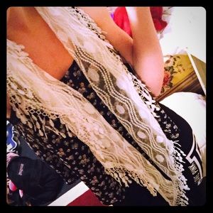 White lace scarf